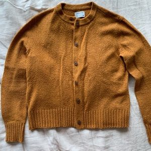 Frank + Oak mustard amber cardigan sweater